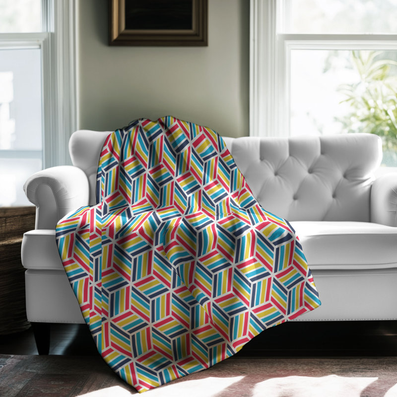 Motif vibrant - couverture de qualité supérieure 1 pièce, Lit simple