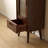 47"H Solid Oak Mid-Century Modern Accent Cabinets with 2 Drawers, Fluted Glass Door-1631944530-1631944540