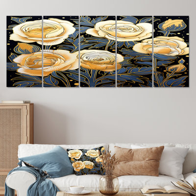 Zandra - Roses Wall Art Set 5 Piece