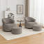 Chaise pivotante rembourrée en polyester avec repose-pieds-561283667