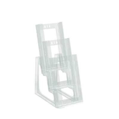 Three-Tier Modular Trifold Brochure Holder, 2-Pack