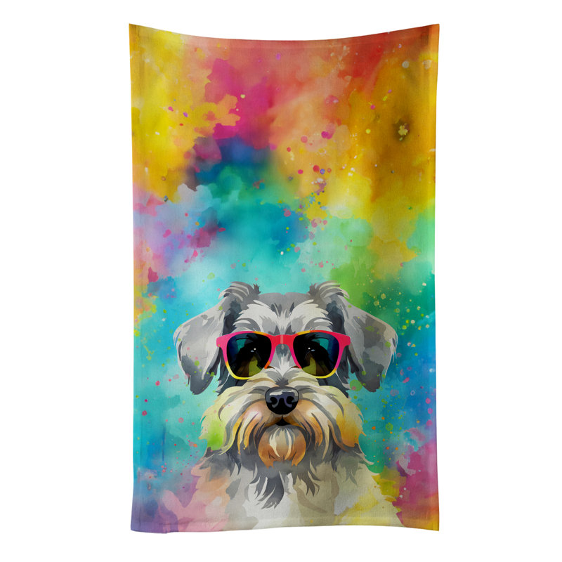 Schnauzer Hippie Dawg Kitchen Towel