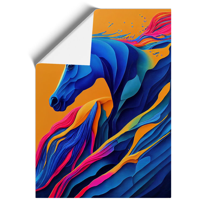 Vibrant Horse Abstract No.2 - Wall Art, 59.4cm H x 42cm W, Paper, No Matte