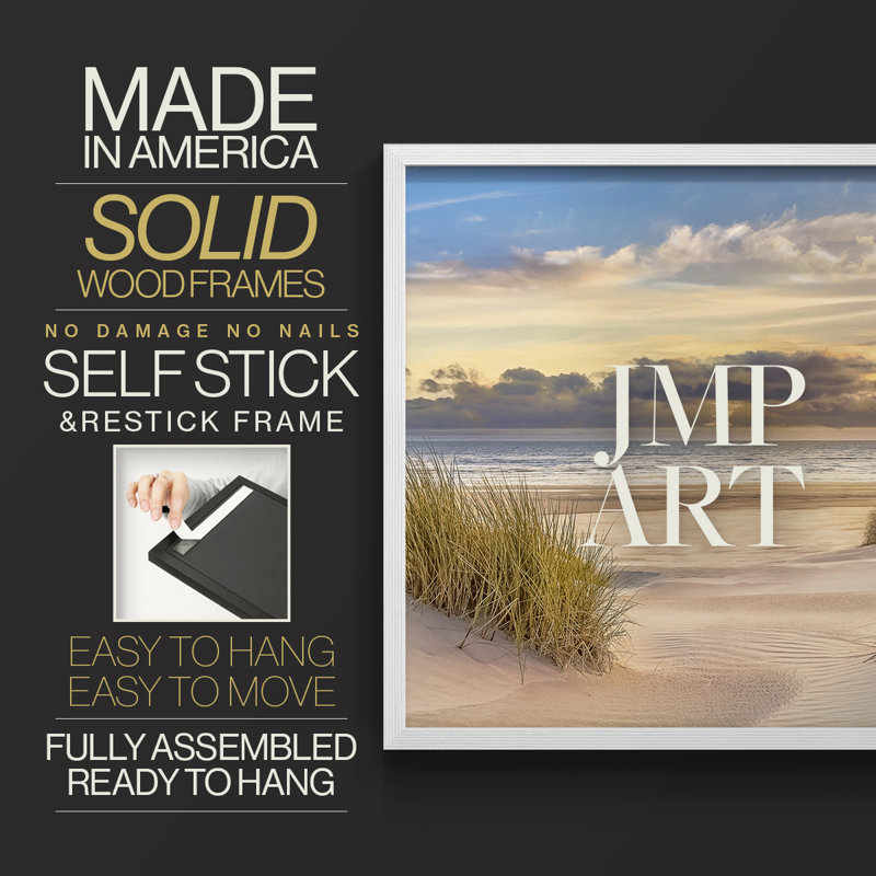 Pink Sands Sunset -Framed Print - Restickable, H 16 po x l 20 po, Blanc