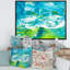 Encre bleue et verte abstraite - peinture sur toile-67229796-67229800