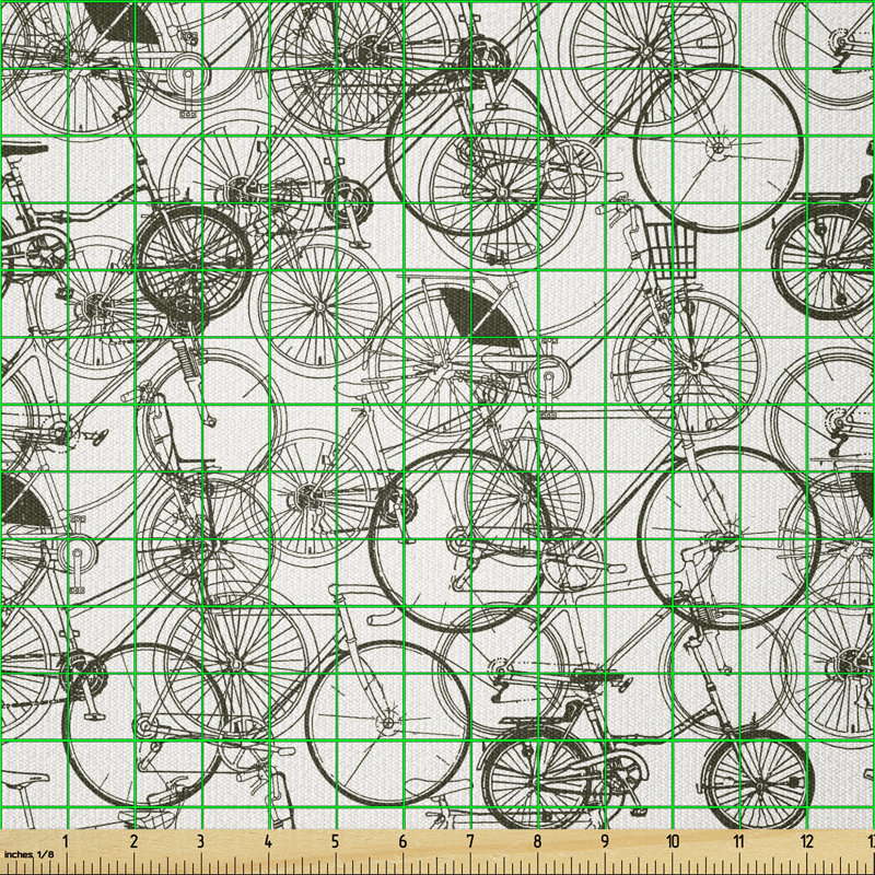 Crall Retro Bike Hand Drawn Multi-Purpose Fabric