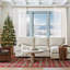 Rideaux de Noël flocon de neige pour le salon chambre à coucher voilage blanc rideaux décorations de Noël d'hiver-919099440