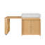 Îlot de cuisine avec table allongée, armoire de rangement, tiroir, support à vin, table de salle à manger avec plateau en faux marbre-1047512319