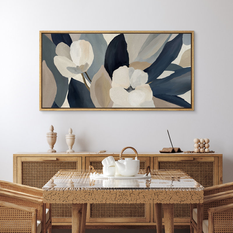 Abstrait fleur botanique abstrait, impression d'art minimaliste moderne Boho, H 30 po x l 60 po, Naturel