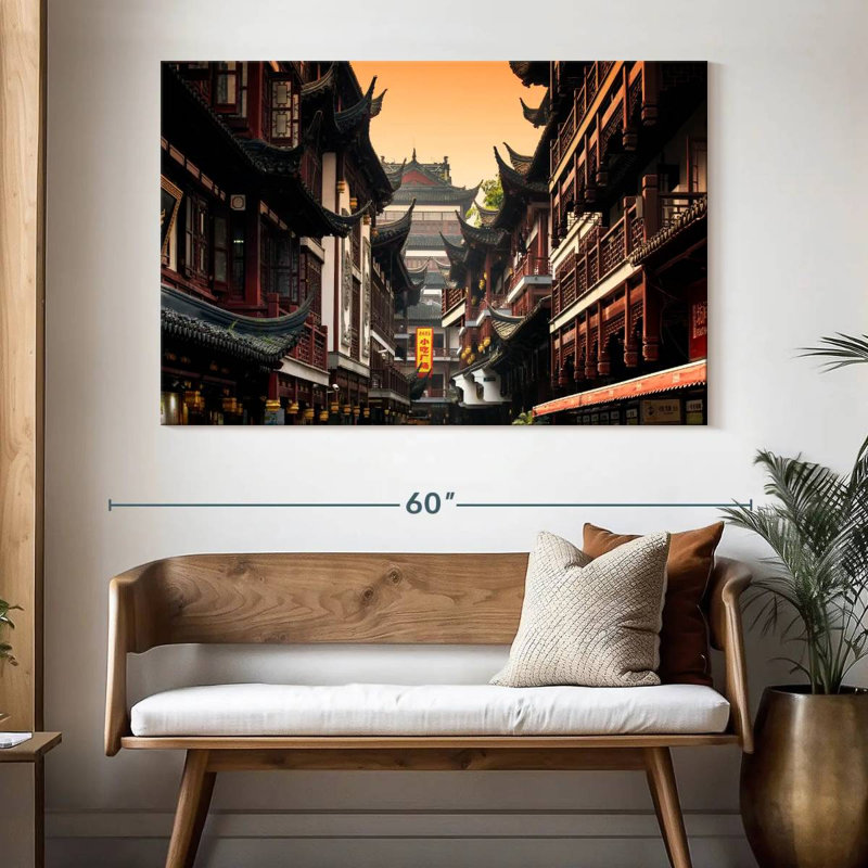 Ravi architecture dans le jardin Yuyuan, H 34 po x l 51 po