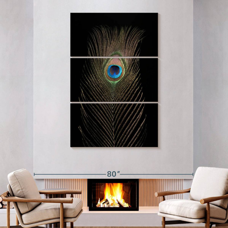 Brampt Posh Peacock Feather, 74" H x 48" W