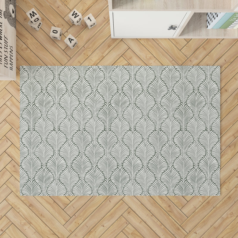 Elegant Palms Kids Play Mat, Rectangle 3' x 5', Chimichurri/Green