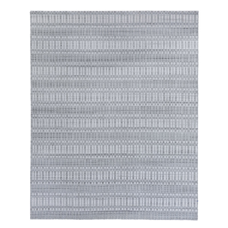 Provident Geometric Area Rug in Silver, Rectangle 6' x 9'