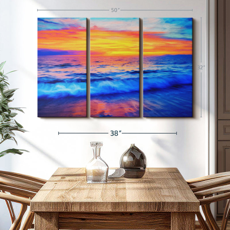 "Coucher de soleil hypnotique" sur toile, 50" H x 32" W