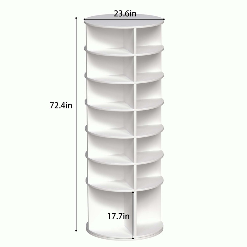 360° Rotating 7-Tier Bookshelf