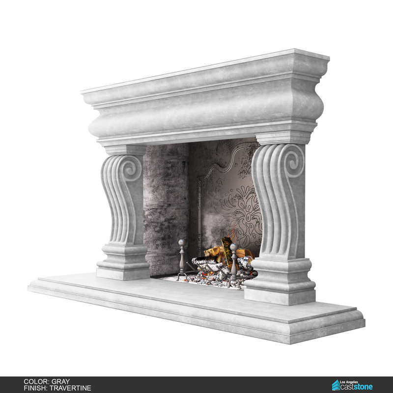 Tigran IV Fireplace Surround, Travertine Gray