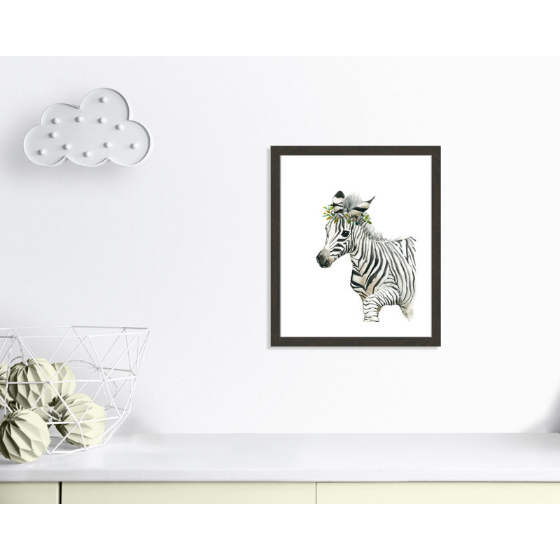 «Savannah Zebra», art encadré, H 26,5 po x l 22,5 po x P 0,625 po, Cadre noir
