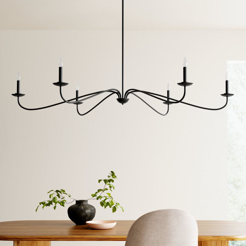 Zoyla 6-Light Chandelier in Matte Black, Matte Black