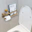 Acacia Wall Mounted Toilet Roll Holder with Magazine Rack