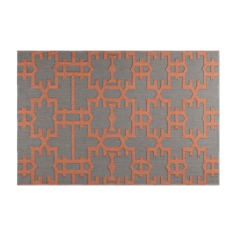 Trellis Brown Indoor and Outdoor Area Rug, Rectangle 2' x 3'