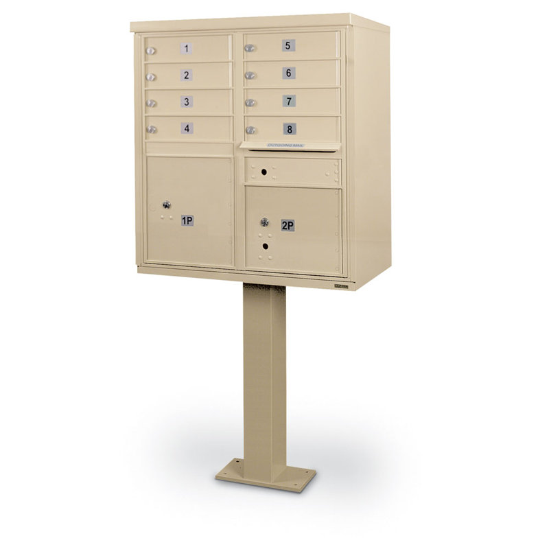 CBU 8 Door Front Load 4C Horizontal Cluster Box Unit with 2 Parcel Lockers