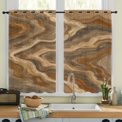 2 rideaux occultants en agate abstraits avec œillets, rideaux à motif géométrique ondulé, blocage thermique isolant, réduction du bruit et protection de la vie privée, rideaux obscurcissants artistiques pour la chambre à coucher, le salon et la cuisine