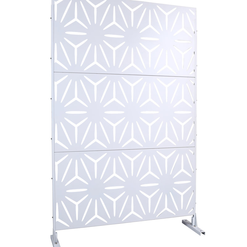 Écran d'intimité autoportant en métal de 76 po H48 po - pour patio, terrasse, balcon. , Antirouille, Fade-, ajoute et personnalité autoportante, pour la décoloration rouille, crée le luxe