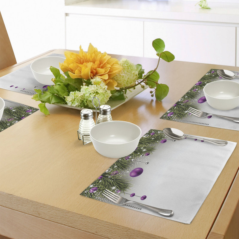 Ensemble de 8 napperons 8 pièces East Urban Home pourpre, gris, vert