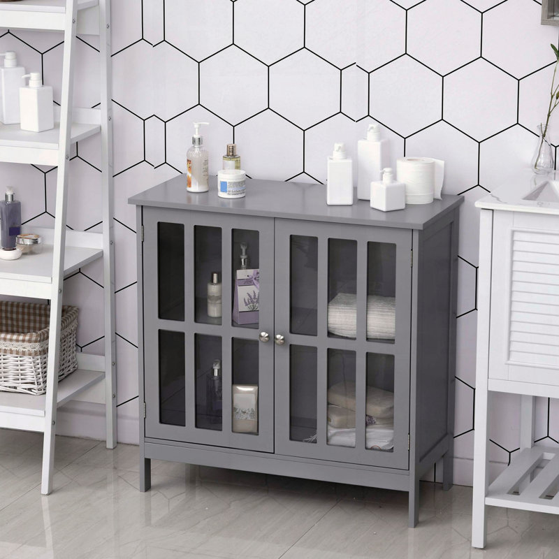kleankin Sideboard Buffet with Transparent Acrylic-Paneled Doors