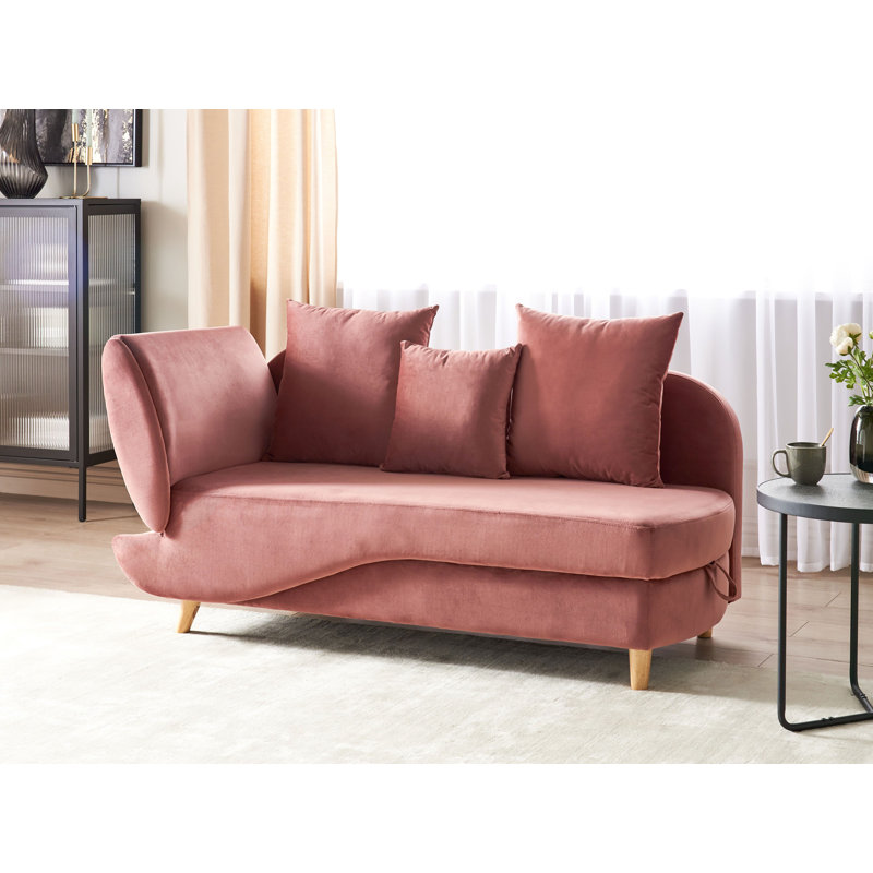 Ahliyah Upholstered Chaise Lounge, Left Hand Facing, Pink
