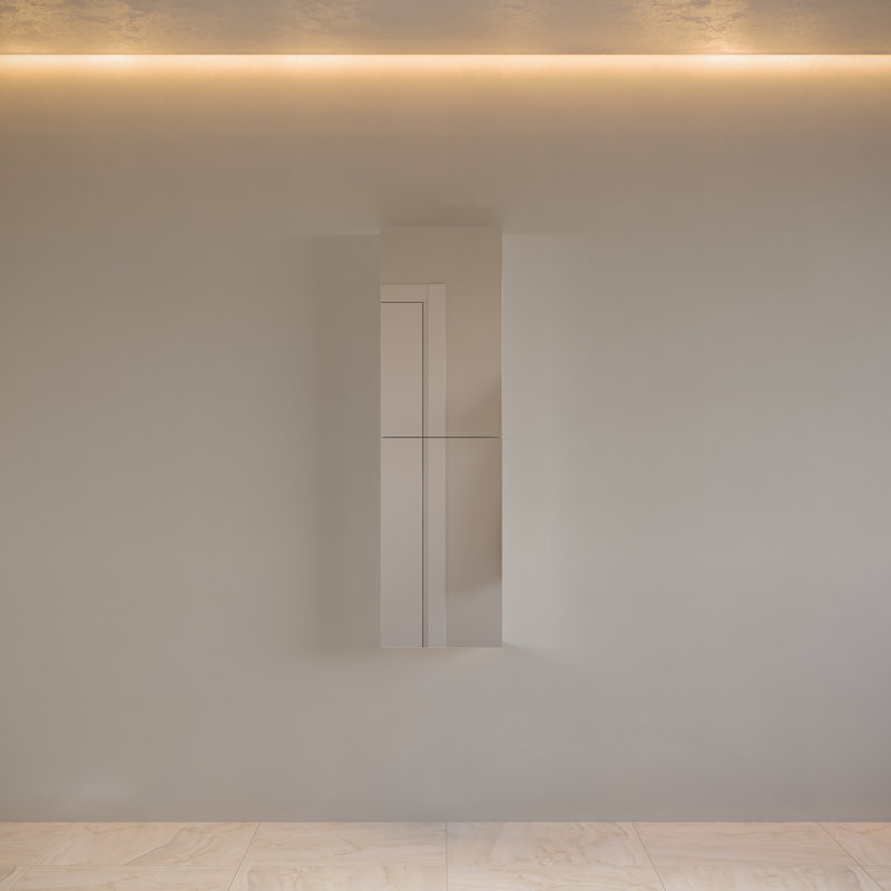 15 in. W x 52 in. H x 5 in. D Frameless Recessed or Surface-Mounted Bathroom Medicine Cabinet 15 in. W x 52 in. H x 5 in. D Frameless Recessed or Surface-Mounted Bathroom Medicine Cabinet