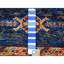 Tapis intérieur en laine bleu/rouge 2 pi 4 po x 9 pi à main one-of-kind noué la