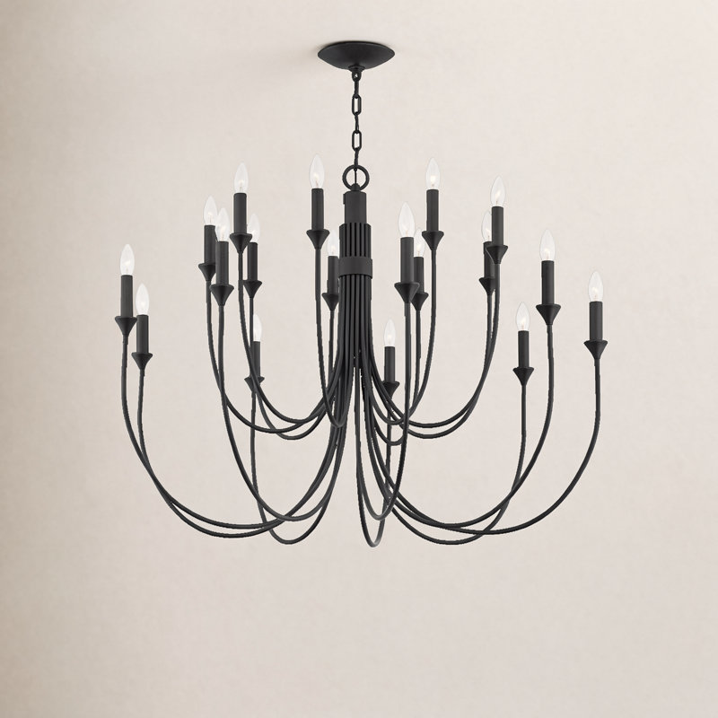 Cate 18 - Light Chandelier, Forged Iron