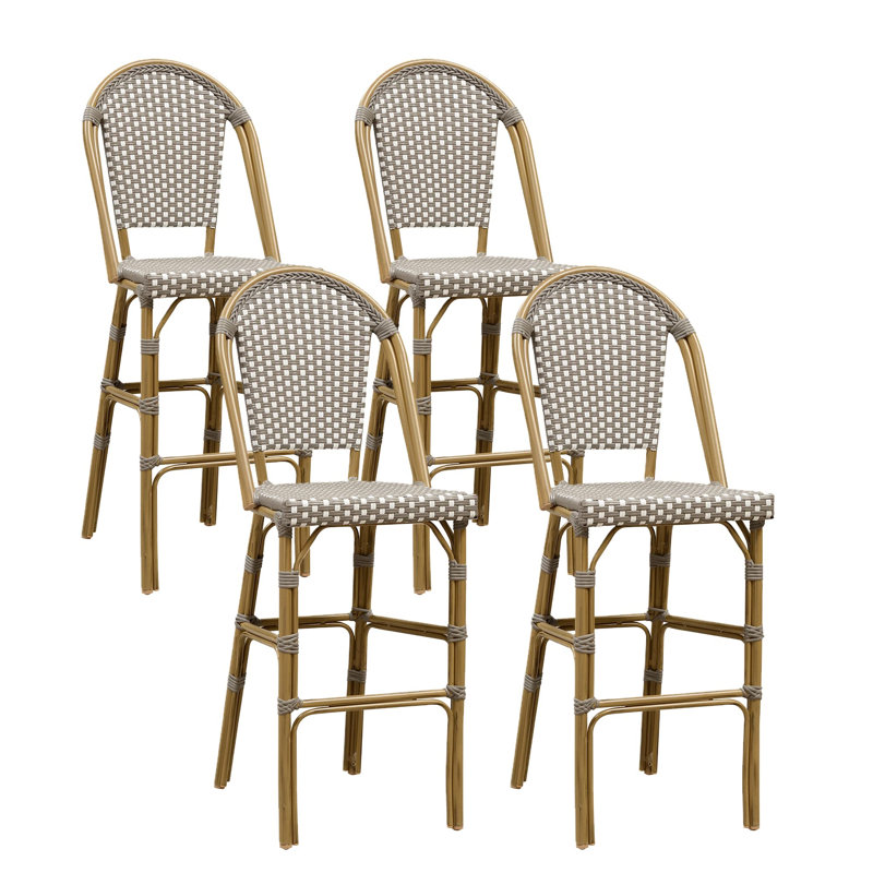 Tabouret de bar 30 po, Gris / bambou