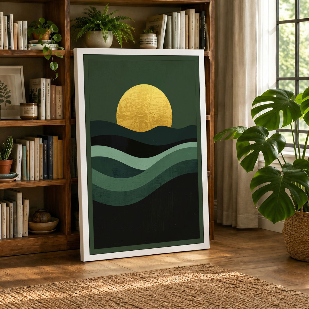 Sunrise Over Hills Minimalist - Wrapped Canvas
