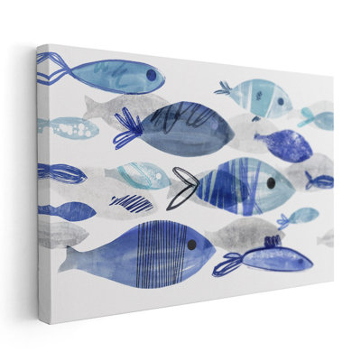 Fish Parade I - reproduction d'art sur toile