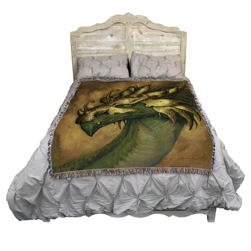 Pure Country Weavers Rey Vultan Dragon Blanket by Ciruelo - Gift Fantasy Tapestry Throw Woven from Cotton - Made in The USA (72x54)
