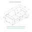 67,7 po moderne avec porte-gobelet et rangement, support de rangement confortable pour sièges, cadre en bois massif pour une utilisation pratique dans le salon-171324571
