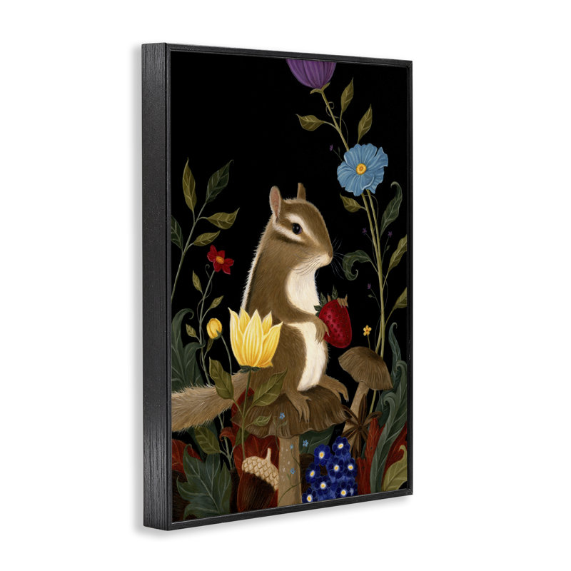 «Summer Nights Chipmunk», estampe numérique de Gina Matarazzo, Giclée encadrée noir minuit, H 18 po x l 12 po