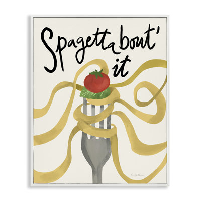 Funny Spaghetti Phrase Framed Giclee Art by Farida Zaman