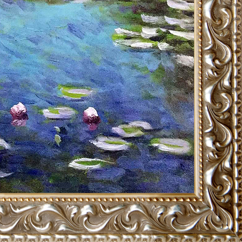 «Water Lilies (Drifting)», reproduction d'art sur toile, H 25,5 po x l 29,5 po x P 2 po, Argent rococo