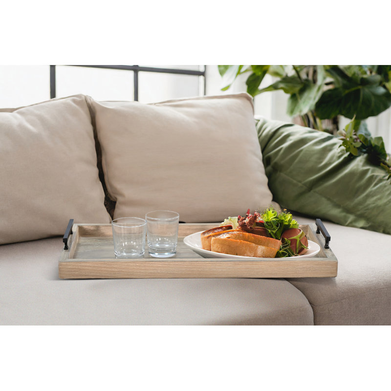Rectangular Tessa Wood Dining Table Tray, Wheat
