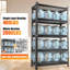 Étagère de rangement en métal à 5 couches avec hauteur réglable, capacité de 2000 livres pour les garages, les bureaux et les pièces, noir, hauteur d'installation rapide, grandes surfaces, magasins, gymnases, charge, assemblage facile