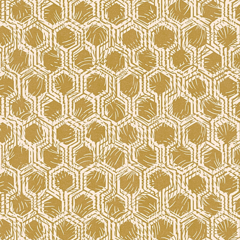 Musa 10.05m x 53cm Matte Wallpaper Roll, Yellow/Grey