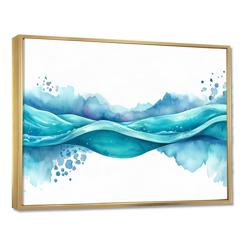 Onald - Abstract Wall Art, H 12 po x l 20 po, Cadre flottant, Gold