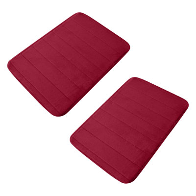 Kbndieu Bathroom Mat Rugs Thick Velvet Floor Mat Kitchen Bathroom Foot Mat Solid Color Foot Mat 2pc