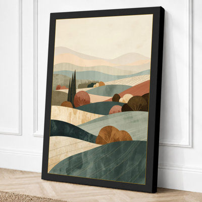 Rolling Hills at Dusk Minimalist - Wrapped Canvas