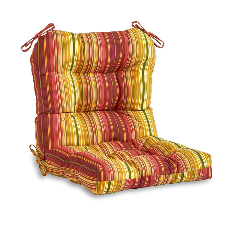 Coussin de chaise d'extérieur Lester, 1, Rayure Kinnabari, H 19 po x l 19 po x P 19 po