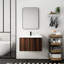 Meuble-lavabo à fermeture en douceur, 30 po Petite salle de bain. Fixé au mur. Lavabo en résine. Meuble-lavabo à finition noyer avec lavabo-765894786