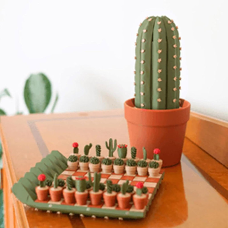 Jeu d'échecs de voyage portable Cactus pour adultes et enfants